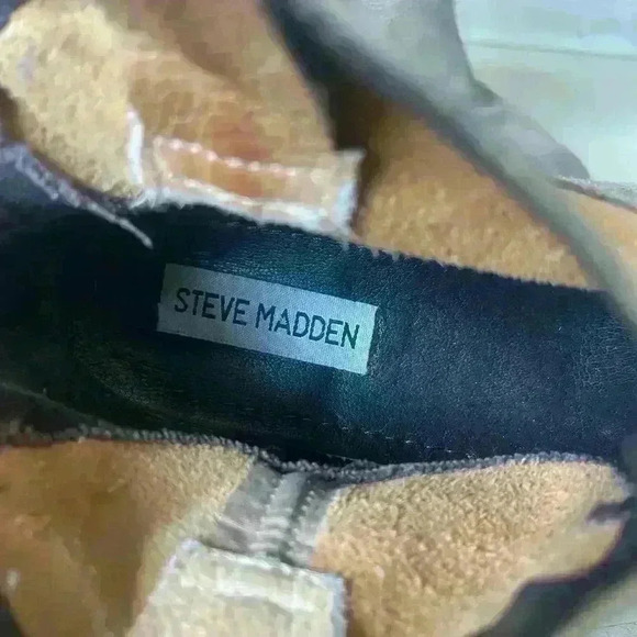 Steve Madden Womens 7.5 Western Cowgirl‎ Suede Booties Leather Round Boots Boho - Picture 5 of 10